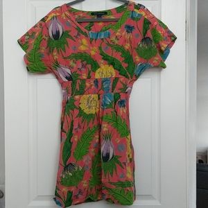 Tropical print dress.